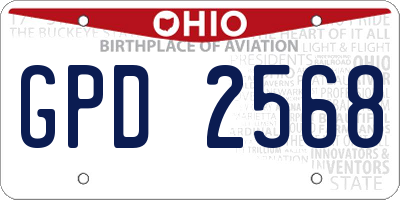 OH license plate GPD2568