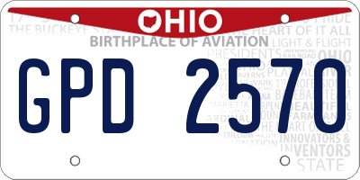 OH license plate GPD2570