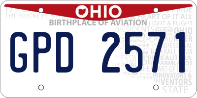 OH license plate GPD2571