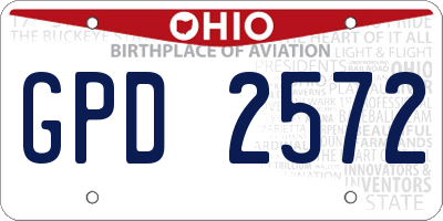 OH license plate GPD2572