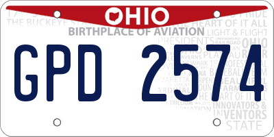 OH license plate GPD2574