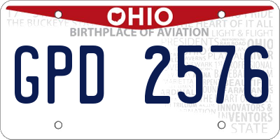 OH license plate GPD2576
