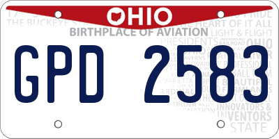 OH license plate GPD2583