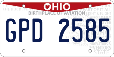 OH license plate GPD2585