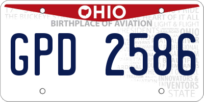 OH license plate GPD2586