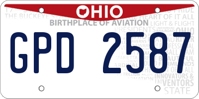 OH license plate GPD2587