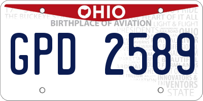 OH license plate GPD2589