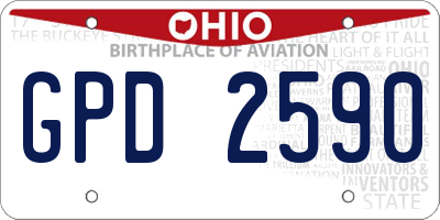 OH license plate GPD2590