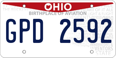 OH license plate GPD2592
