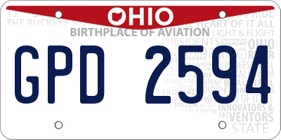 OH license plate GPD2594