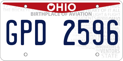 OH license plate GPD2596