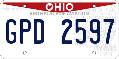 OH license plate GPD2597