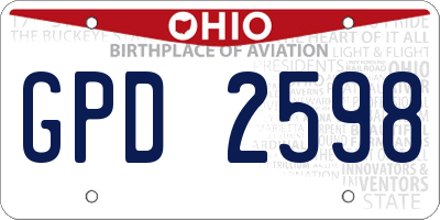 OH license plate GPD2598