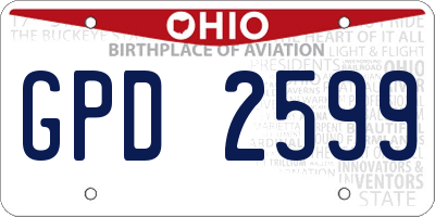 OH license plate GPD2599