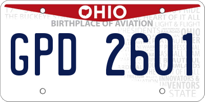 OH license plate GPD2601