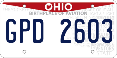 OH license plate GPD2603