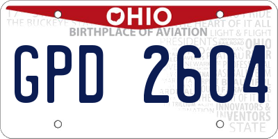 OH license plate GPD2604