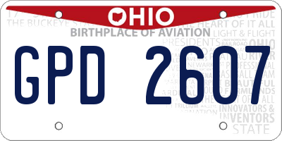 OH license plate GPD2607