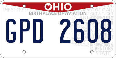 OH license plate GPD2608