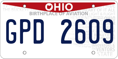OH license plate GPD2609