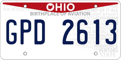 OH license plate GPD2613