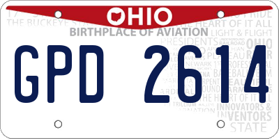 OH license plate GPD2614