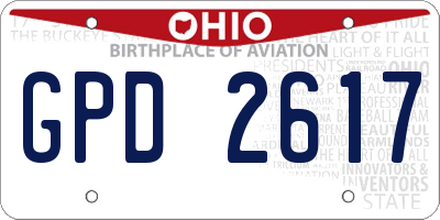 OH license plate GPD2617