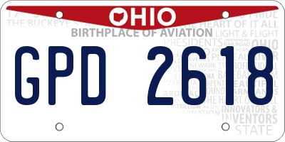 OH license plate GPD2618