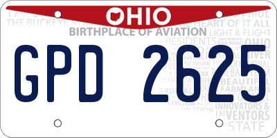 OH license plate GPD2625