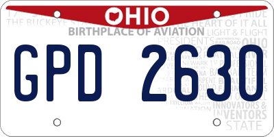 OH license plate GPD2630