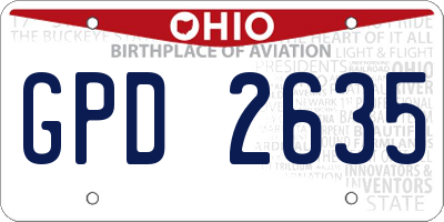 OH license plate GPD2635