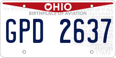 OH license plate GPD2637