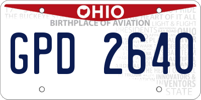 OH license plate GPD2640