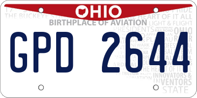 OH license plate GPD2644