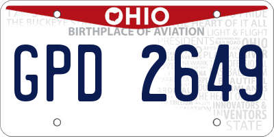 OH license plate GPD2649