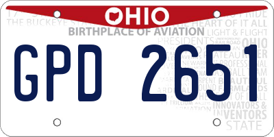 OH license plate GPD2651