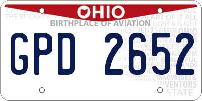 OH license plate GPD2652