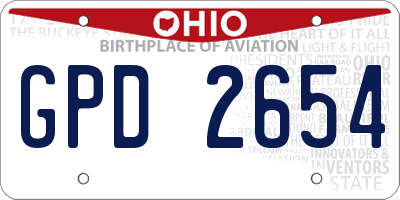 OH license plate GPD2654