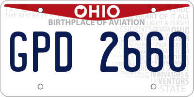 OH license plate GPD2660