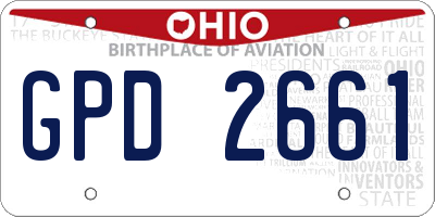OH license plate GPD2661