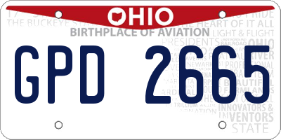 OH license plate GPD2665