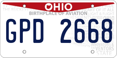 OH license plate GPD2668