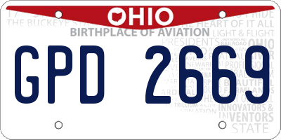 OH license plate GPD2669