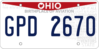 OH license plate GPD2670