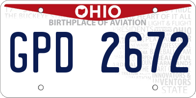 OH license plate GPD2672