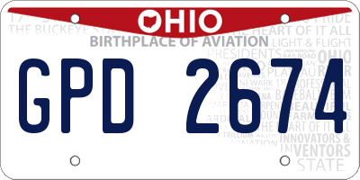 OH license plate GPD2674
