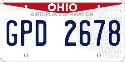 OH license plate GPD2678