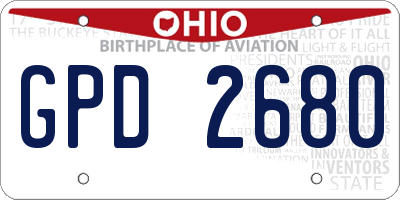 OH license plate GPD2680