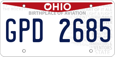 OH license plate GPD2685