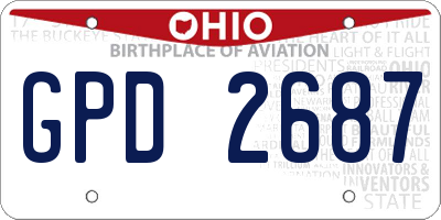 OH license plate GPD2687